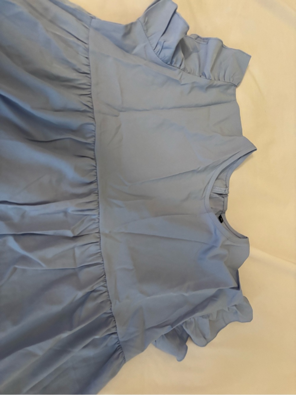 Light Blue Ruffle Sleeve Dress